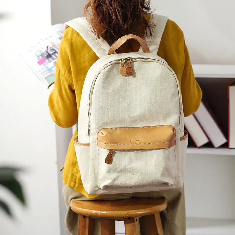 Stylish Womens Canvas Backpack Purse Ladies Rucksack