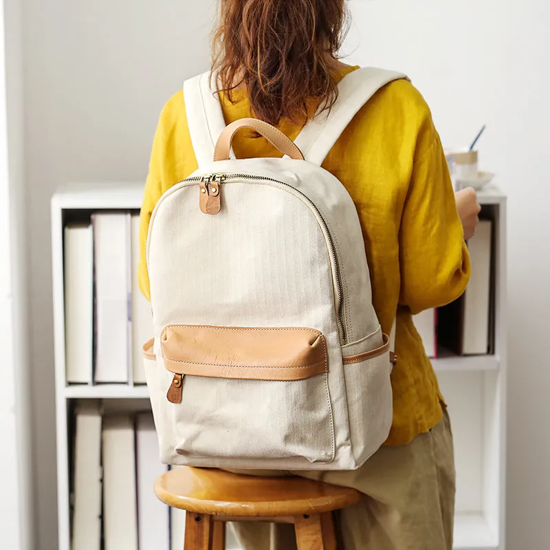 Stylish Womens Canvas Backpack Purse Ladies Rucksack