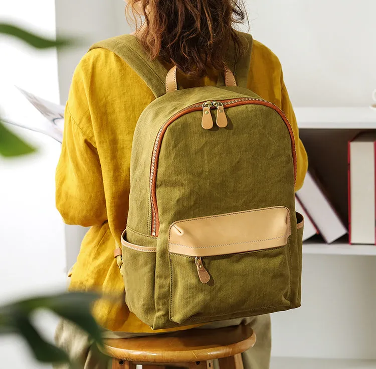 Stylish Womens Canvas Backpack Purse Ladies Rucksack