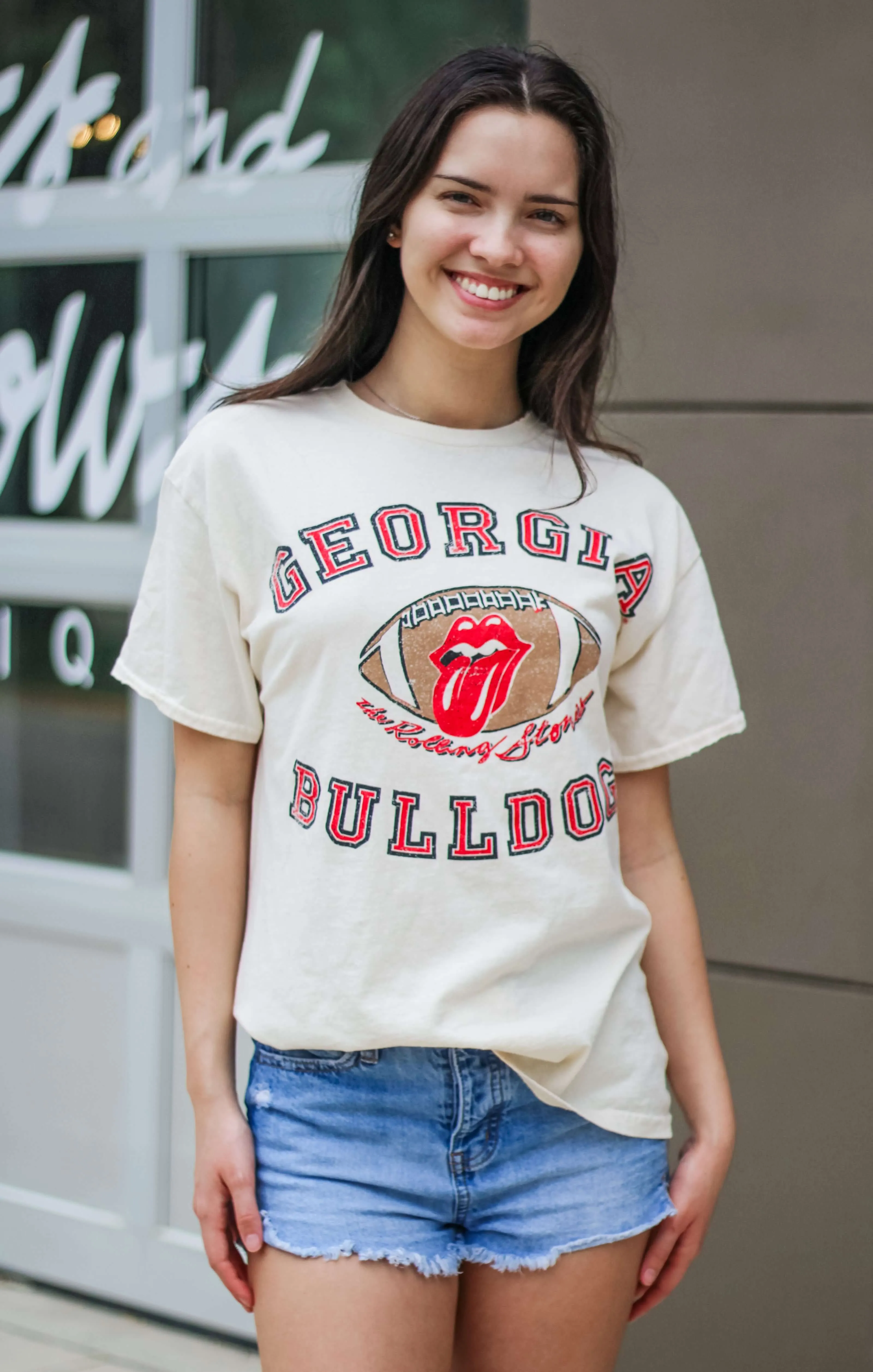 The Football Lick Thrifted Tee (UGA x Rolling Stones)