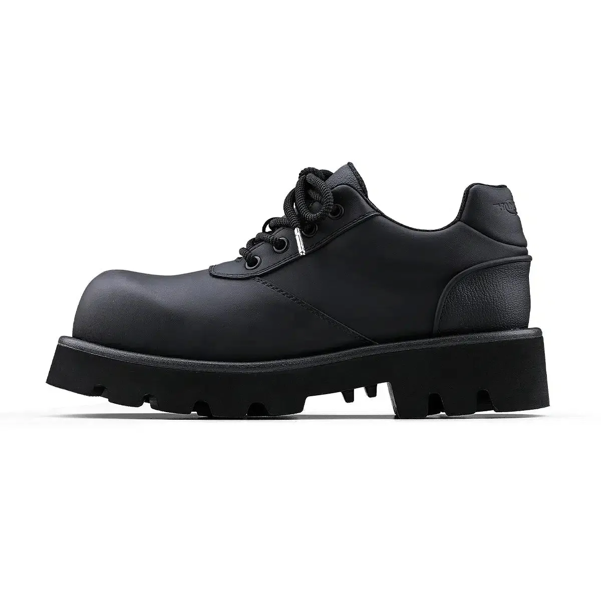 Thick-soled Sports Derby Leather Shoes