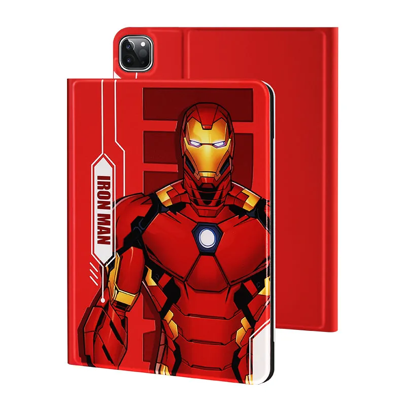 UKA Marvel Avengers Auto Sleep Folio Stand Leather Case with Pen Tray for Apple iPad