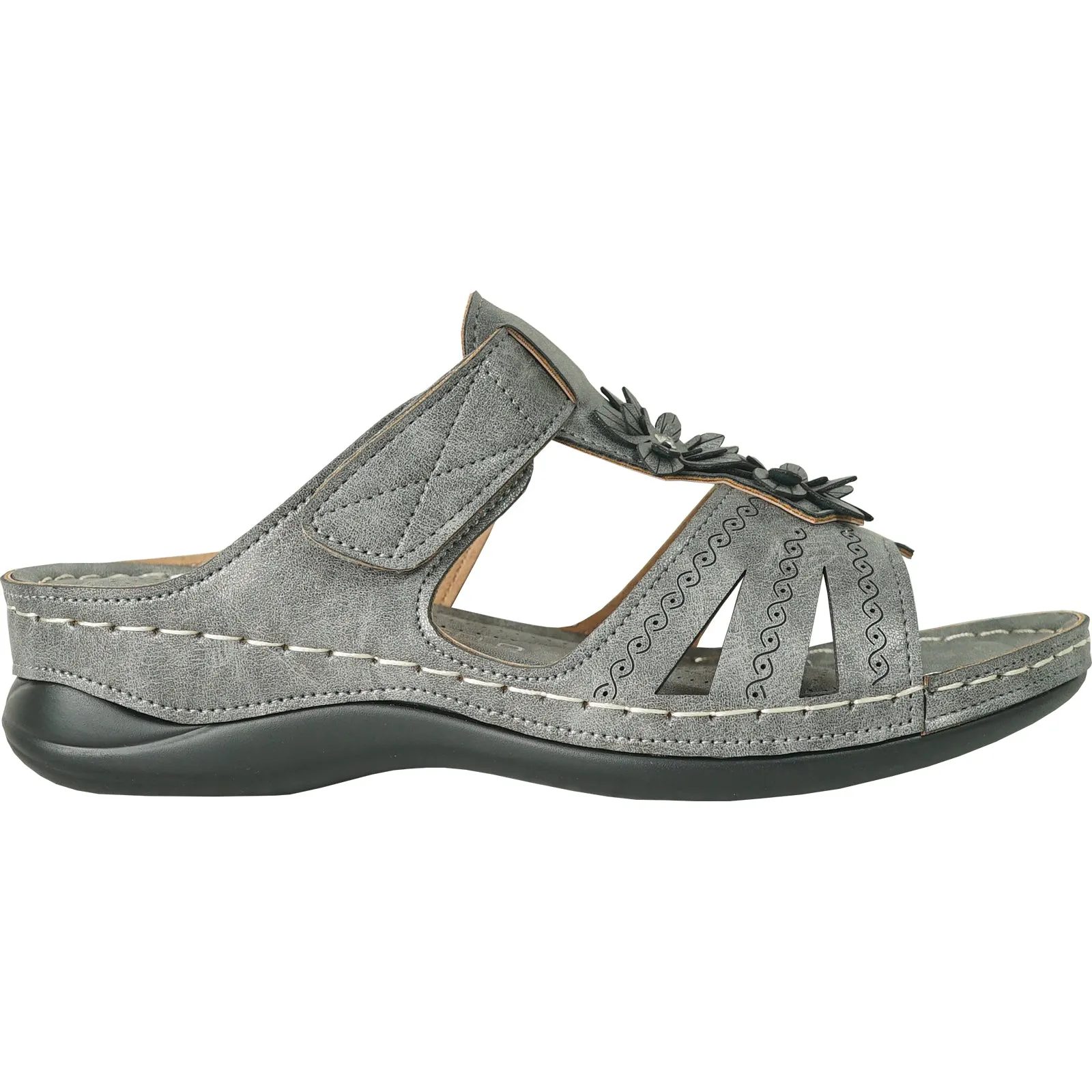 VANGELO Women Sandal CATHY-3 Wedge Sandal Pewter