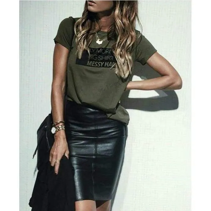 Vintage Vegan Leather Skirt