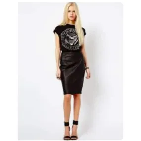 Vintage Vegan Leather Skirt