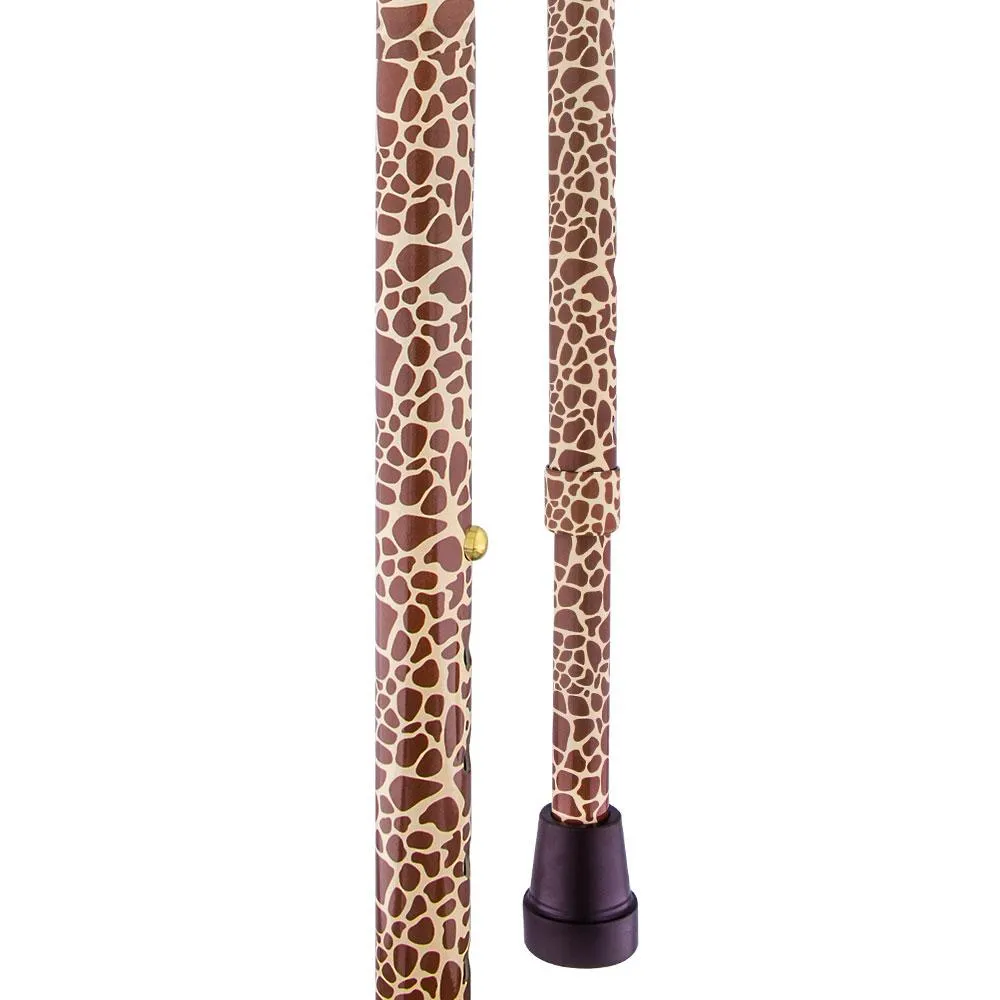 Wild Giraffe Aluminum Convertible Quad Walking Cane with Comfort Grip - Adjustable Shaft