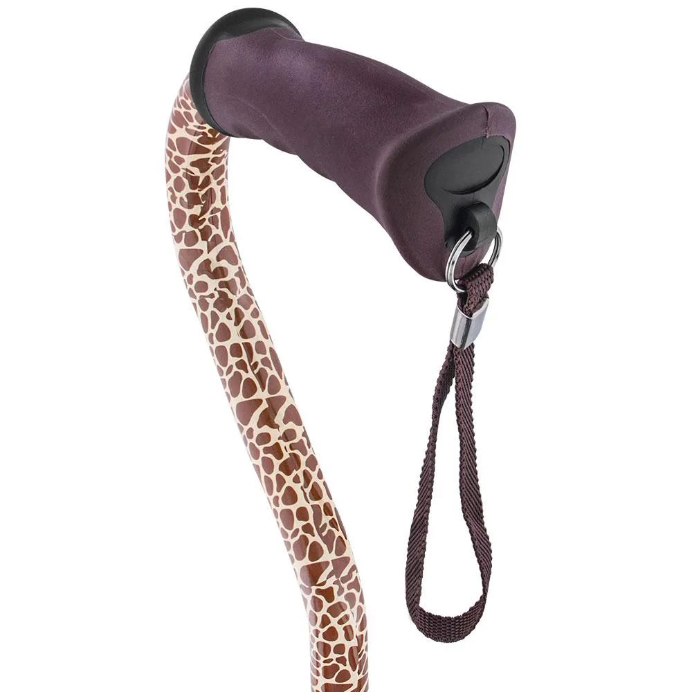 Wild Giraffe Aluminum Convertible Quad Walking Cane with Comfort Grip - Adjustable Shaft