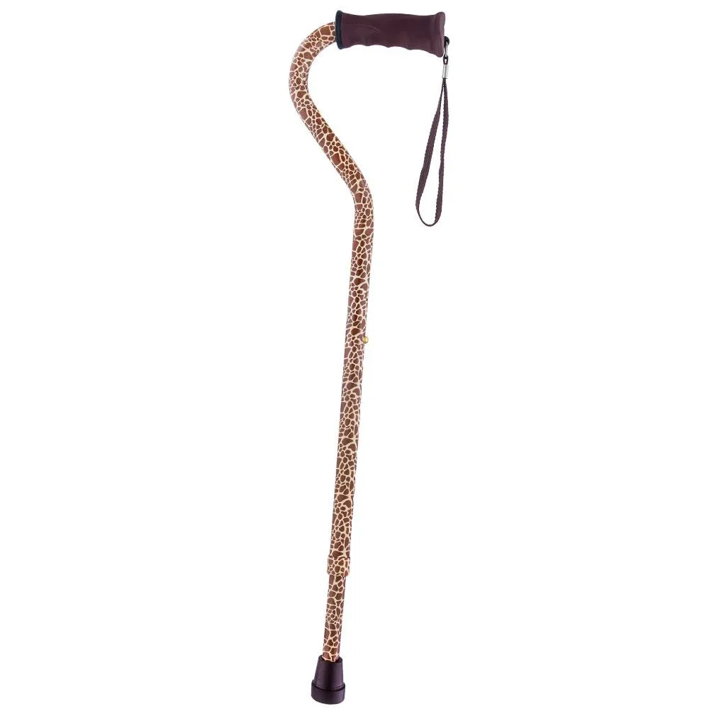 Wild Giraffe Aluminum Convertible Quad Walking Cane with Comfort Grip - Adjustable Shaft