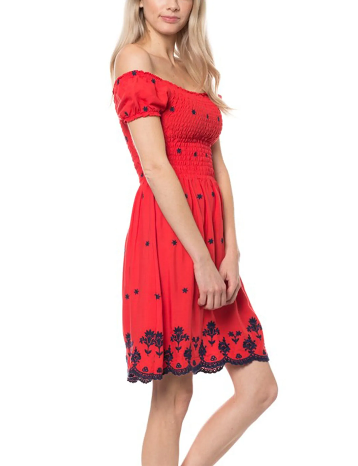 Women's Casual Off Shoulder Smocked Summer Dress