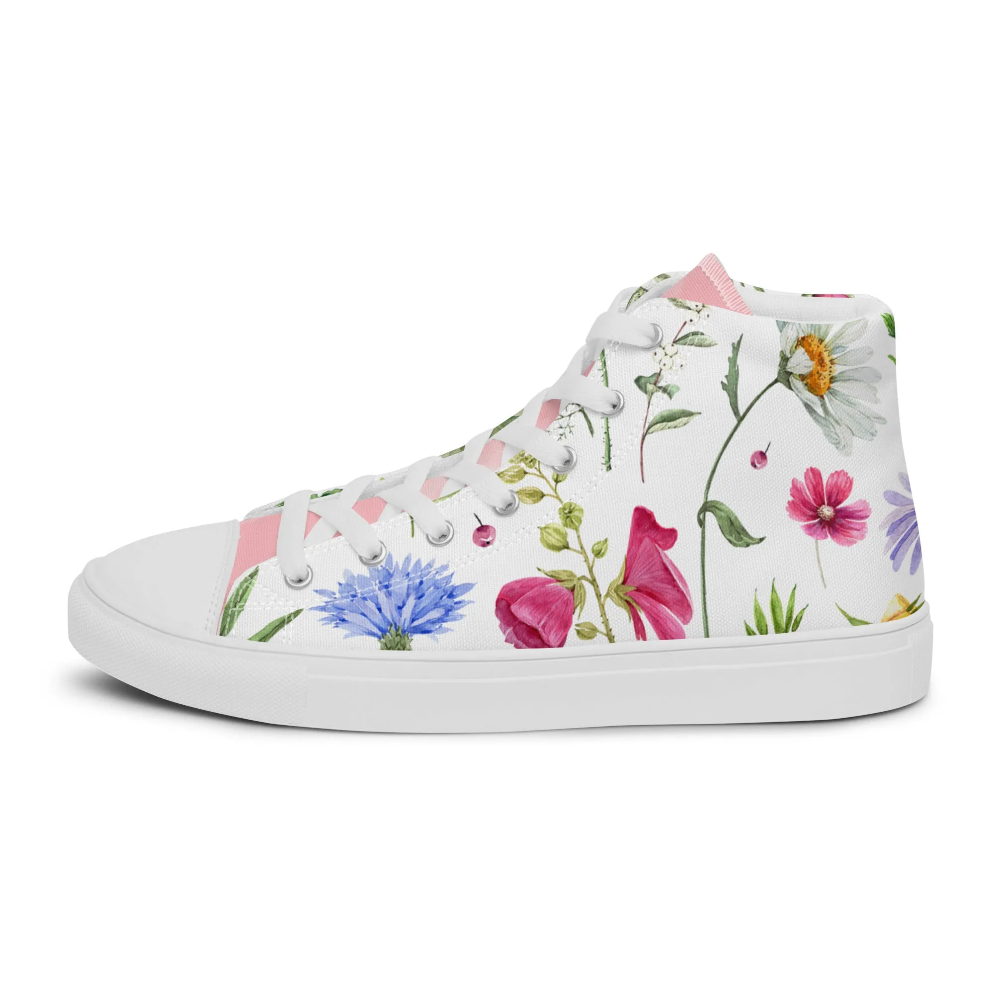 Women’s floral botanical high top canvas shoes