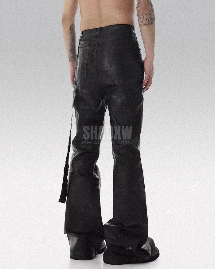 Y2K Black Wax Coated Jeans