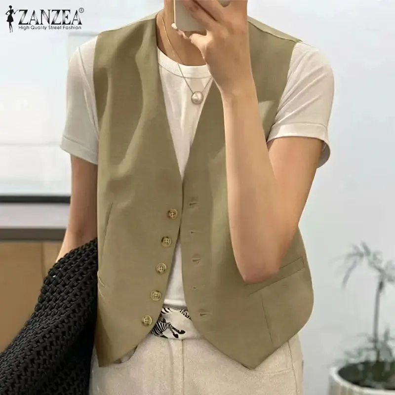 ZANZEA Casual Tanks Tops Vests Blouse